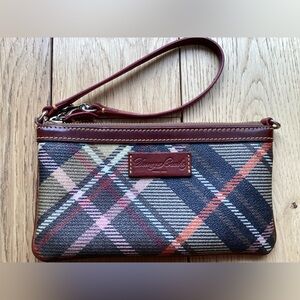 Dooney & Bourke Plaid Wristlet - pink, Blue, Brown